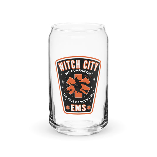 Can-shaped glass Witch City EMS