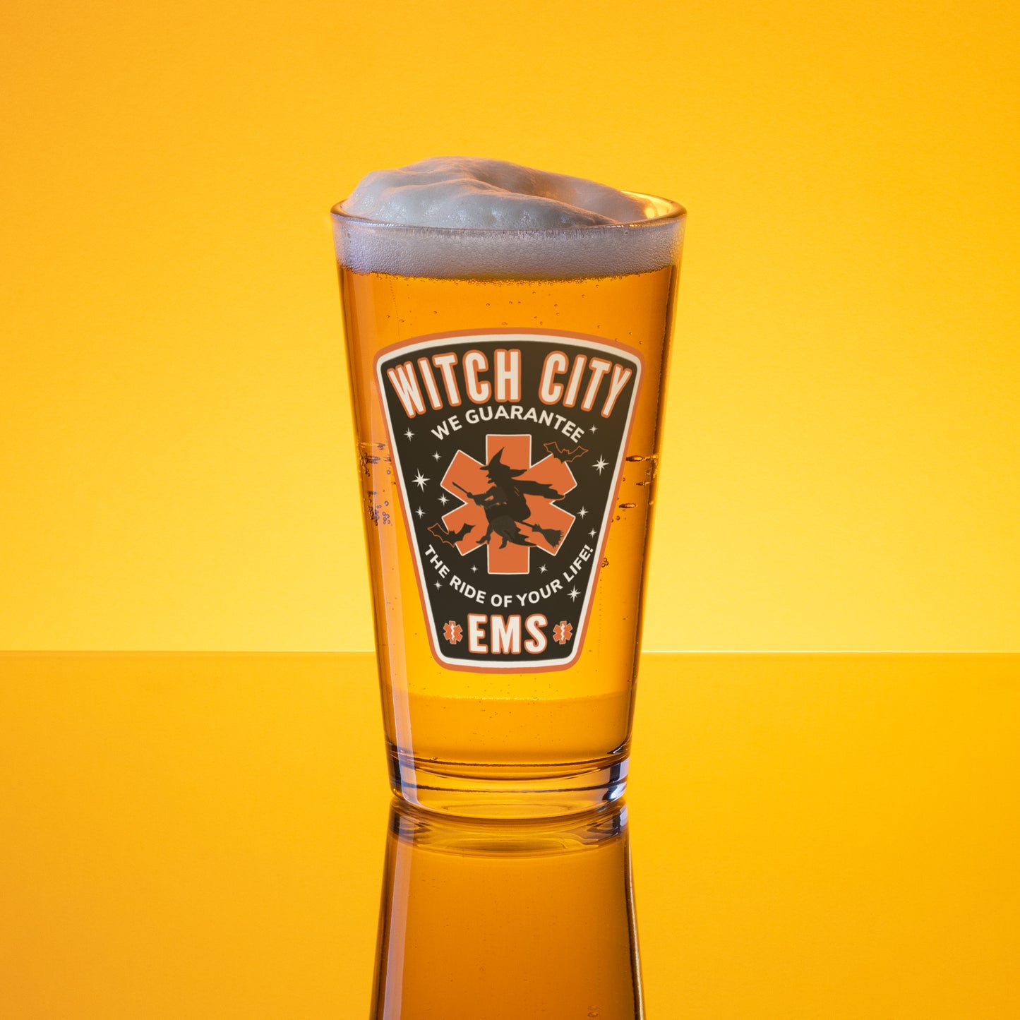 Shaker pint glass EMS Witch City
