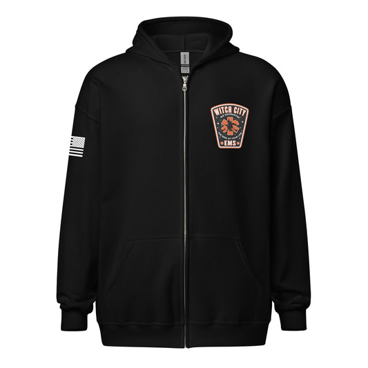 Unisex heavy blend zip hoodie Witch City EMS