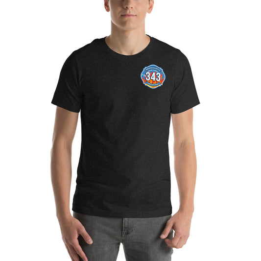 Unisex t-shirt Mass Firefighters Never Forget License Plate
